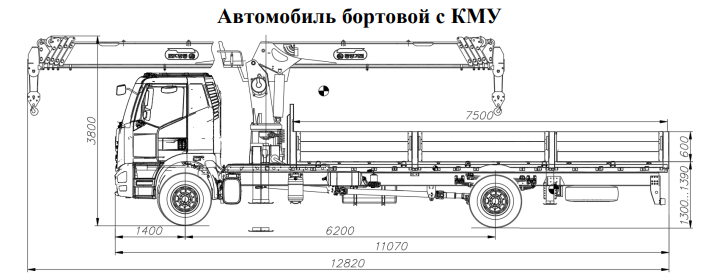 Автомобиль бортовой с КМУ DONGYANG на шасси FAW